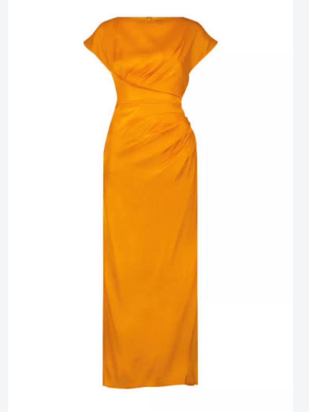 Lela Rose Vibrant Orange Draped Midi Dress Fits like size 12